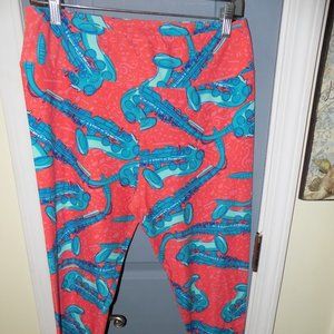 LuLaRoe Saxophone Leggings Size T/C Women's EUC